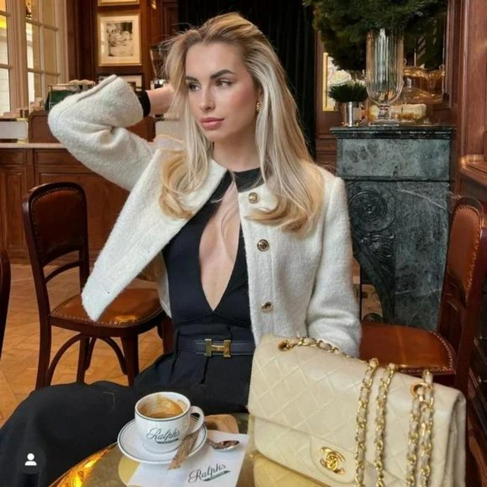 ZARA BOUCLÉ KNIT CARDIGAN SWEATER BLAZER
